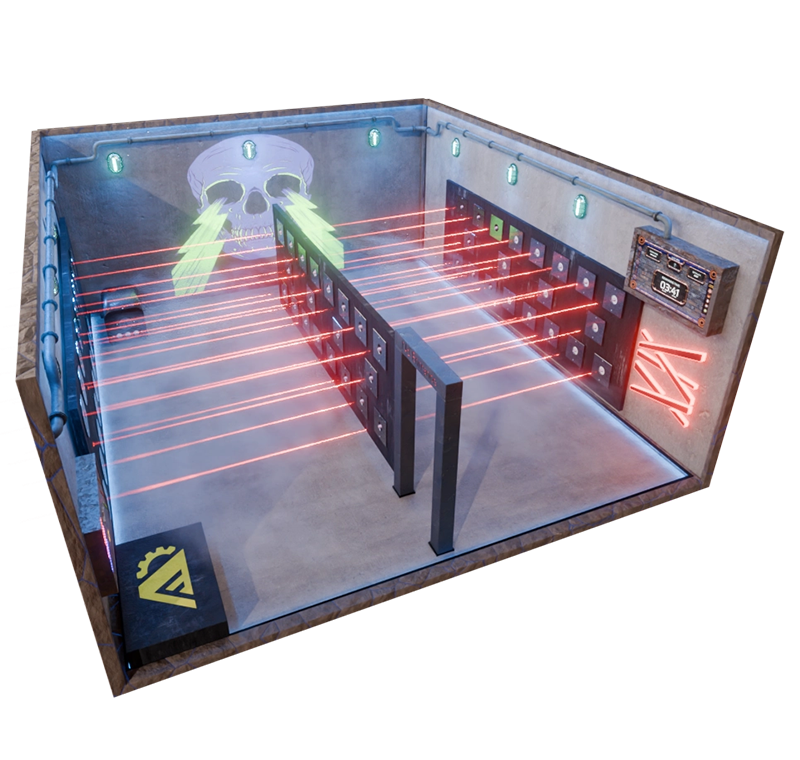 Die Challenge Rooms 3 mining adventure world agent factory water laser dance